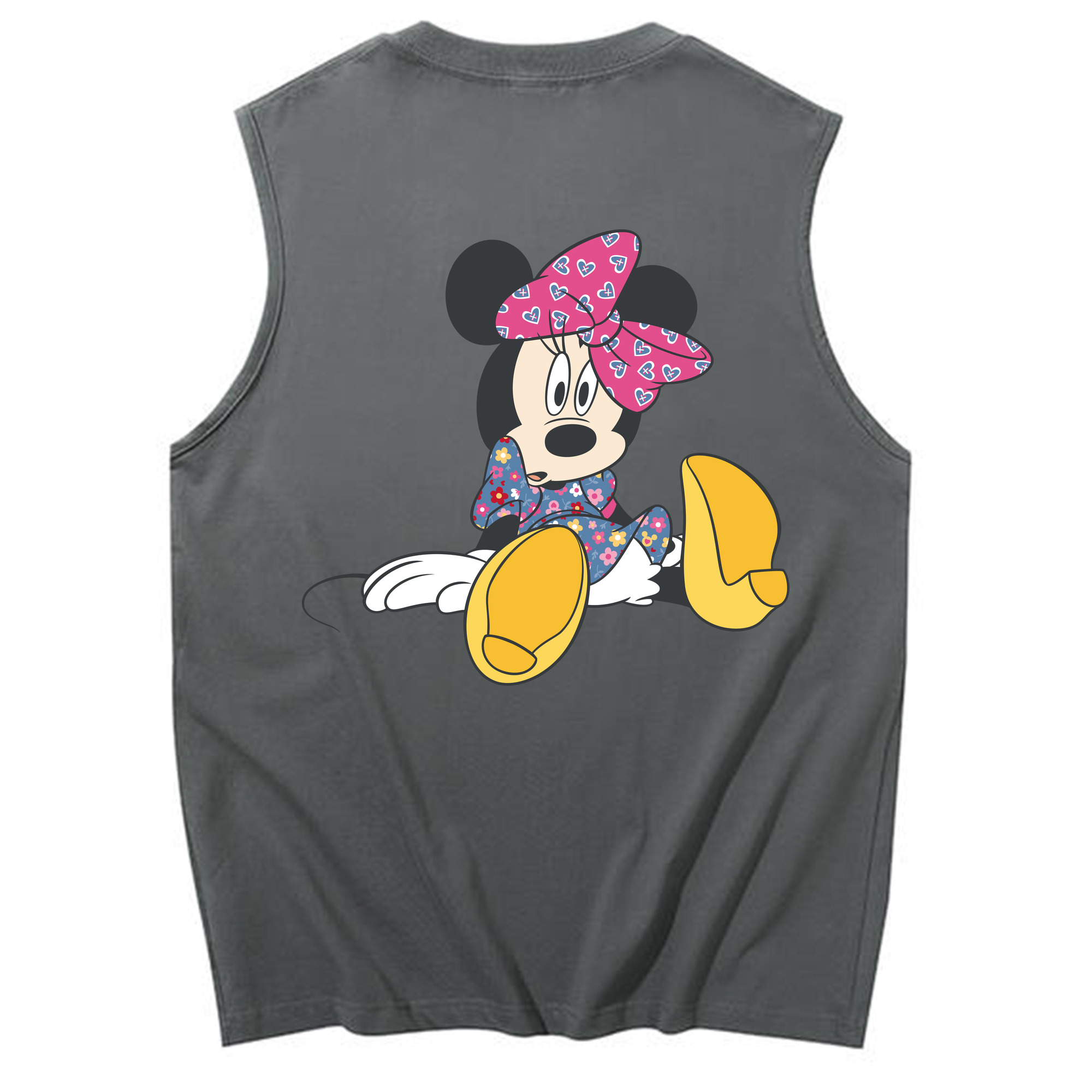 ミッキーマウス Mickey Mouse コットン100％タンクトップ（背面プリント）